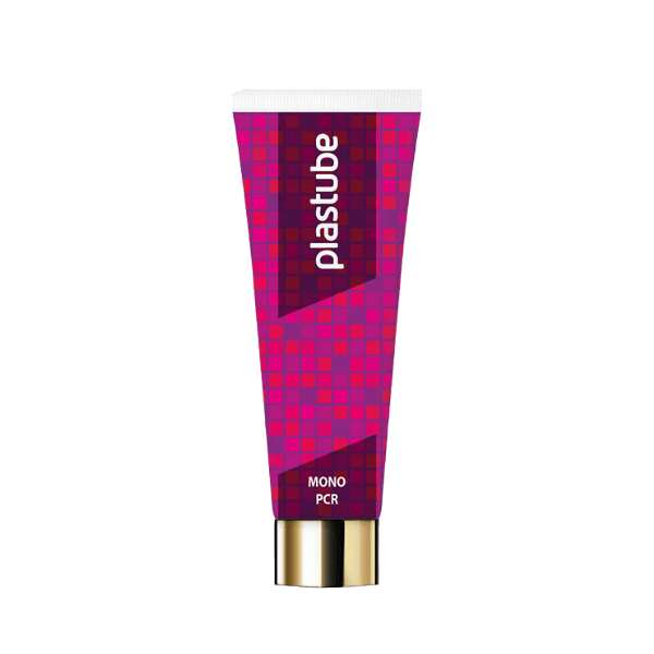 The image shows a Plastube 10.0oz LDPE Tube, labeled as 15PLASTUBE. The tube is cylindrical and made of a smooth, semi-opaque white plastic with a glossy finish. It features a screw-on cap at the top, which is also white. The tube is standing upright on its cap, displaying its elongated body. There are no additional labels or markings visible on the tube in this image.
