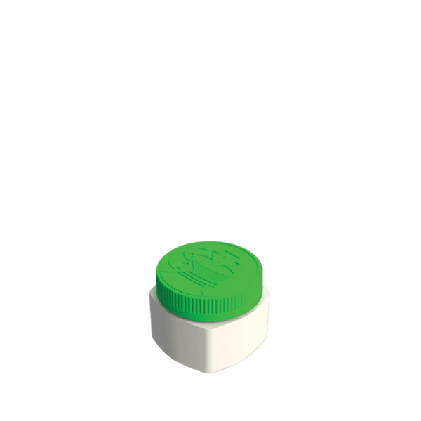 The image shows a Mold-Rite Plastics 3.0oz PP Jar. The jar is cylindrical with a white, smooth surface and a matching white screw-on lid. The lid appears to have a slight lip for easy grip. The jar's dimensions suggest it is compact, suitable for holding small quantities of products like creams or ointments. The overall design is minimalistic and functional.