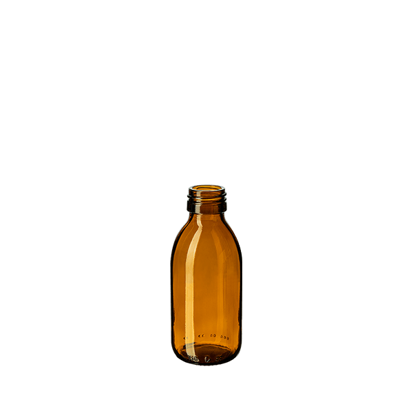 The image showcases the Calaso 5.1oz Glass Bottle. It is a clear, cylindrical bottle with a smooth surface and a narrow neck. The bottle appears to have a consistent, transparent glass construction, suitable for holding liquids. The design is sleek and simple, without any labels or markings. The bottle is shown against a plain, white background.