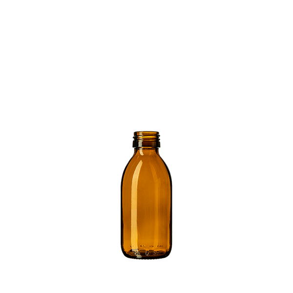 The image displays the Calaso 5.1oz Glass Bottle. It is a clear, cylindrical glass bottle with smooth surfaces and a narrow neck. The bottle is empty and standing upright.