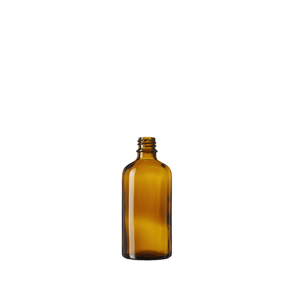 The image shows a clear glass dropper bottle named "Calaso 3/4oz Glass Dropper Bottle." The bottle has a cylindrical shape with smooth, transparent glass. It features a black dropper cap with a rubber bulb on top, designed for precise dispensing of liquids. The bottle is empty, showcasing its clarity and sleek design.