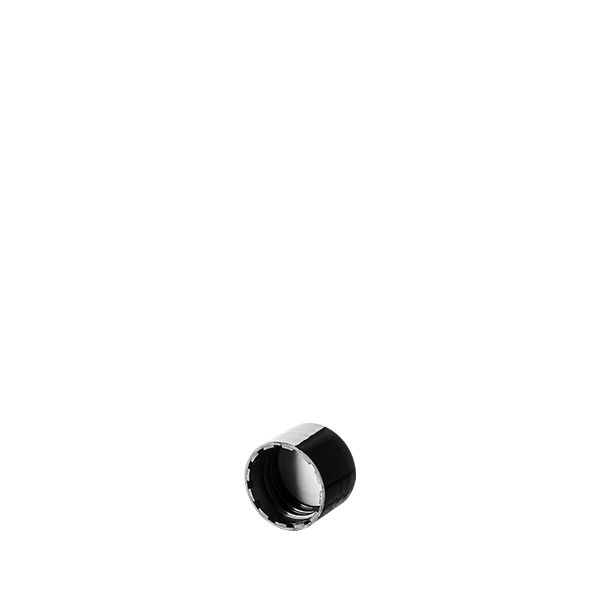 The image displays the Calaso PP Threaded Closure 18-400 (MCB05A1A001.200). It is a small, cylindrical, plastic screw cap designed for bottles or containers. The cap is primarily white and has a smooth, glossy finish. The threading is visible at the lower part of the cap, which allows it to securely fasten onto compatible bottles or containers. The overall design is simple and functional.