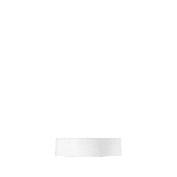 The image shows the Calaso PP Threaded Closure 64-Special. It is a cylindrical, white plastic cap designed for sealing containers. The cap features a threaded design, allowing it to be securely screwed onto compatible containers. The surface of the cap is smooth and uniform, with no visible text or branding.