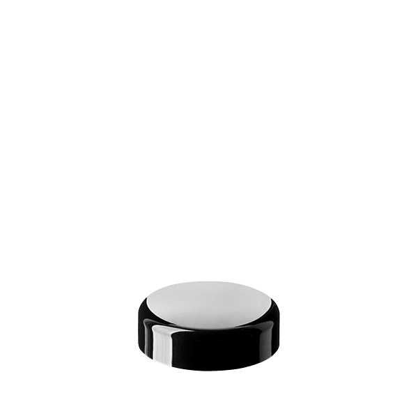 The image shows the Calaso San Threaded Closure 53-400 EGA30A1A002-200. It is a clear, smooth, circular plastic cap designed for sealing containers with a 53-400 thread finish. The closure has a ridged edge for easy grip and twisting. The top surface of the cap is flat and free from any logos or markings.