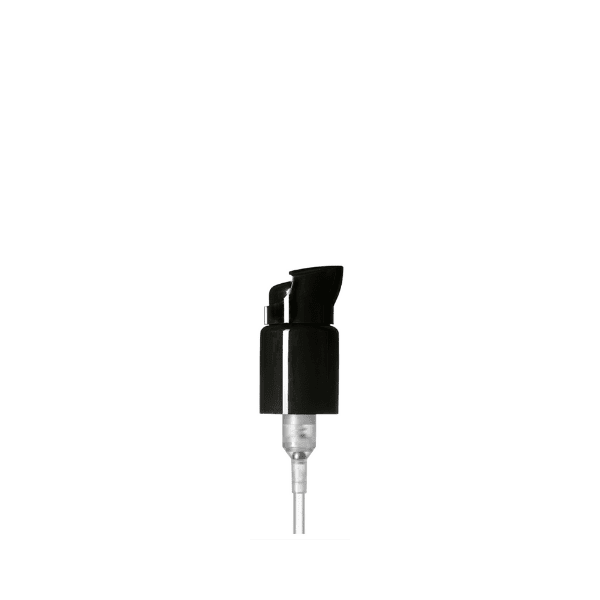The image shows the Glasmeister PP Pump 24/410, model ABB15A3C010-200. This product features a sleek, cylindrical pump mechanism with a smooth, glossy finish. The pump has a standard 24/410 neck size, suitable for various bottles. The actuator is simple and functional, designed for easy dispensing. The design is streamlined and modern, conveying a sense of quality and efficiency.