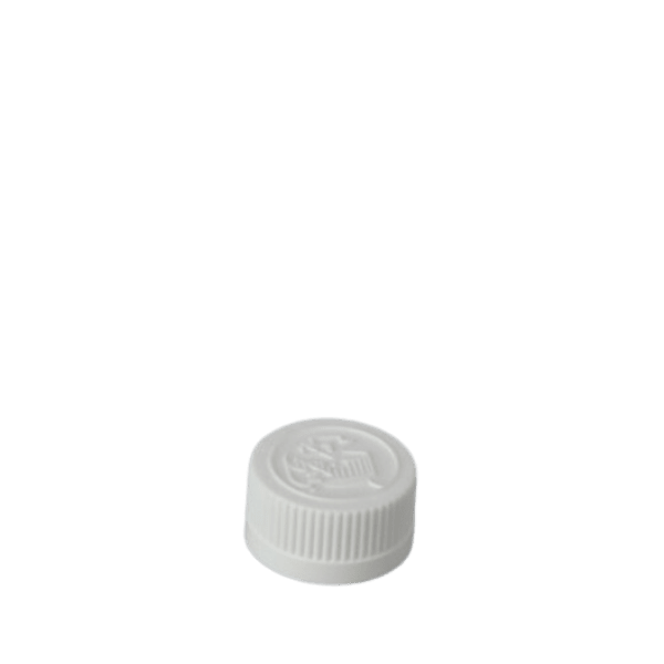 The image shows the MRP Solutions PP Threaded Closure 22-400 CR022. It is a small, white plastic cap designed to fit over a container mouth with a 22-400 thread finish. The cap has a smooth, slightly domed top surface and ribbed sides for better grip. The interior of the cap features visible threading to ensure a secure fit on compatible containers.