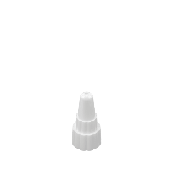The image shows the Alltub PP Tube with Cap (M8 Bouchon). It is a cylindrical, white plastic tube with a smooth surface and an attached screw-on cap. The cap is also white and has a flat top with a slightly wider diameter than the tube itself. The overall design is simple and functional, suitable for packaging various products.