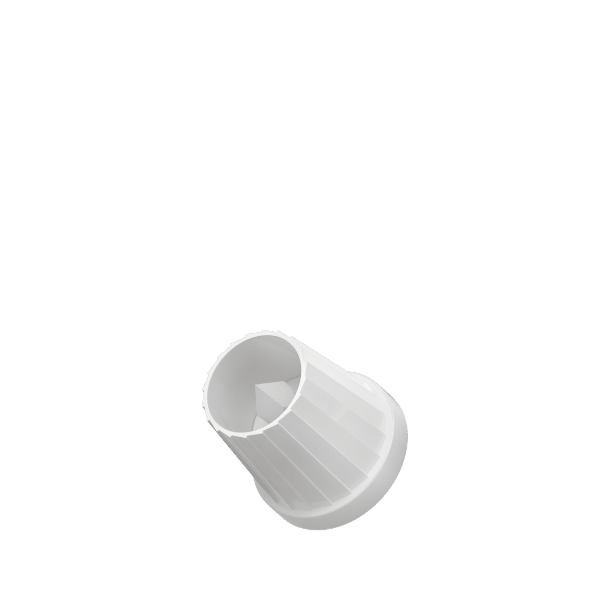 The image shows an Alltub PP Tube & Cap M8 Bouchon 16 Conique. It features a cylindrical plastic tube with a conical cap. The tube appears to be made of a smooth, semi-transparent polypropylene material, and the cap is designed to fit securely on top. The overall design is sleek and functional, suitable for packaging various products.
