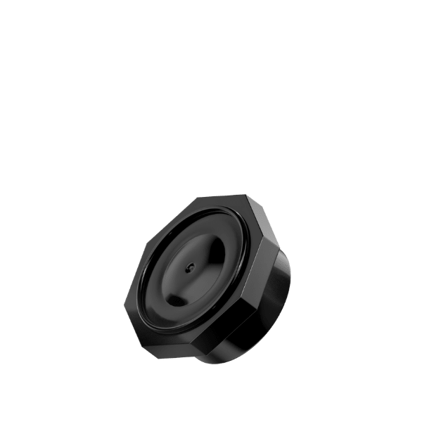The image shows the Alltub PP Tube with Cap M11 Bouchon. It is a cylindrical, silver-colored tube with a shiny metallic finish. The tube is capped with a small, octagonal, white-colored cap. The overall design is sleek and modern, suitable for packaging various products. The cap is securely fitted on the tube, ensuring a tight seal.