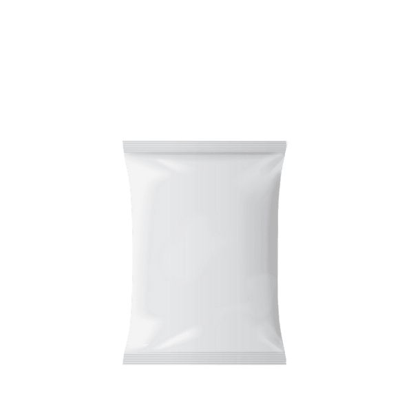 The image shows the Elk Packaging 10.0oz Paper Pillow Pouch - Compostable. It is a rectangular pouch with a curved, pillow-like shape. The pouch appears to be made of a natural-colored paper material. The front of the pouch features a clear window in the center, allowing visibility of the contents inside. The top of the pouch is sealed, with a tear notch for easy opening. The overall design is simple and functional, suitable for packaging various products.