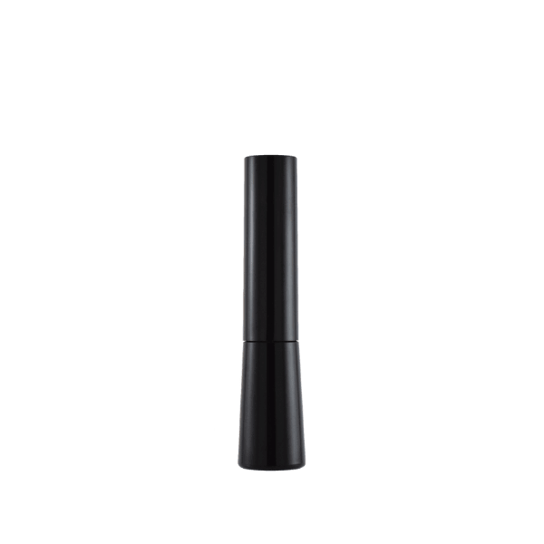 The image shows the SIMEX ABS Lipstick LB007. It features a sleek and elegant design with a glossy black cylindrical tube. The cap and base of the lipstick case have a smooth finish, giving it a modern and sophisticated appearance. The lipstick itself is not extended, and the product is displayed vertically with the cap on. This image focuses on the external packaging of the lipstick.
