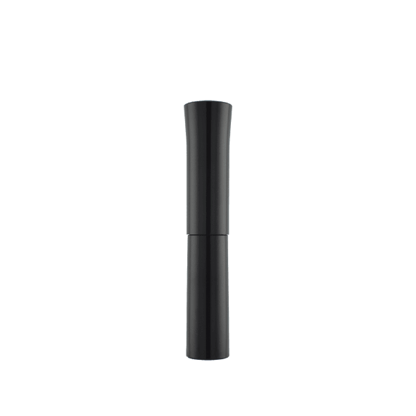 The image shows the Simex ABS Lipstick LB015. The lipstick tube is a sleek, cylindrical design with a glossy black finish. The cap is slightly tapered towards the top, while the base has a wider, flat surface. The overall look is elegant and modern, making it a stylish accessory for any makeup collection.