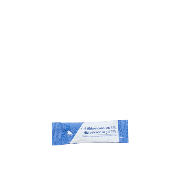 The image shows the Expack 0.1oz PE Standup Pouch PCR UniStick 3ml. The pouch is transparent, allowing the contents inside to be visible, and it has a sleek, elongated design. The packaging features a small, circular notch at the top for easy opening. The bottom of the pouch is designed to stand up on its own, providing stability. The overall appearance is clean and minimalist.