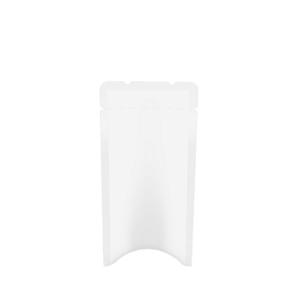 The image shows the Xela Pack 1.0oz Paper Sachet (30ml) in a standard pill and powder white recycled design. The sachet is rectangular with a white color, and it features a simple, clean look with no visible text or branding on the front. The edges are sealed, suggesting it is securely packaged. The overall appearance is minimalistic and functional, suitable for containing pills or powder. The sachet is designed to be compact and easy to handle.