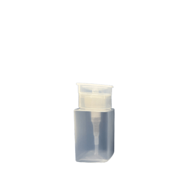 The image shows the Garrett Hewitt International 3.4oz PP Bottle. It is a clear, cylindrical plastic bottle with a white screw-on cap. The bottle is empty and stands upright against a plain white background, highlighting its simple and functional design.