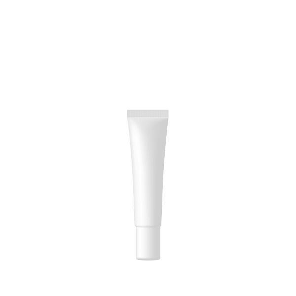 The image shows a white, cylindrical tube with a smooth, glossy surface. The tube has a rounded cap and is designed to stand upright on its cap. This product is identified as the "BURHANI Packaging Solutions 0.3oz PE Tube COEX Round, 7.5ml." The tube appears empty and is likely used for packaging small amounts of creams, gels, or other similar products. The design is simple and clean, with no visible branding or text on the tube itself.