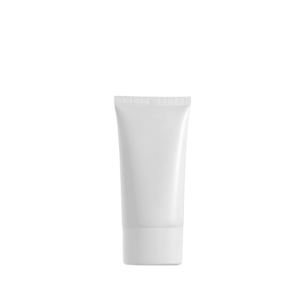 The image shows the Burhani Packaging Solutions 2.9oz PE Tube Coex Oval. The product is a white, oval-shaped plastic tube with a screw-on cap. The tube appears to have a smooth, glossy surface with no visible branding or labeling. The cap is also white and fits securely on the tube, maintaining the sleek and clean design of the packaging.