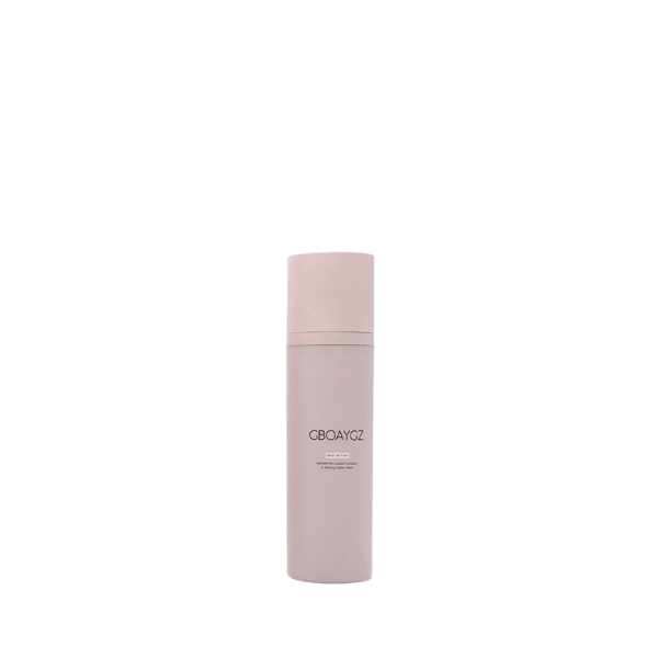 The image shows the Garrett Hewitt International 5.1oz AS Airless Bottle. It is a sleek, cylindrical container with a clear body, allowing the contents to be visible. The bottle has a smooth, glossy finish and is topped with a silver-colored pump dispenser and a clear cap. The overall design is minimalist and modern, suitable for high-end cosmetic or skincare products.