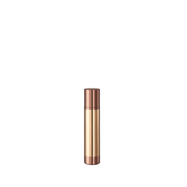 The image showcases the Garrett Hewitt International 4.1oz SAN Airless Bottle GL120AA. The bottle is cylindrical with a clear body, allowing visibility of the contents inside. It features a sleek, silver pump dispenser at the top, which is designed for easy and precise dispensing. The overall design is modern and minimalist, with a clean, polished finish. The base of the bottle is slightly wider than the top, giving it a stable and balanced appearance.