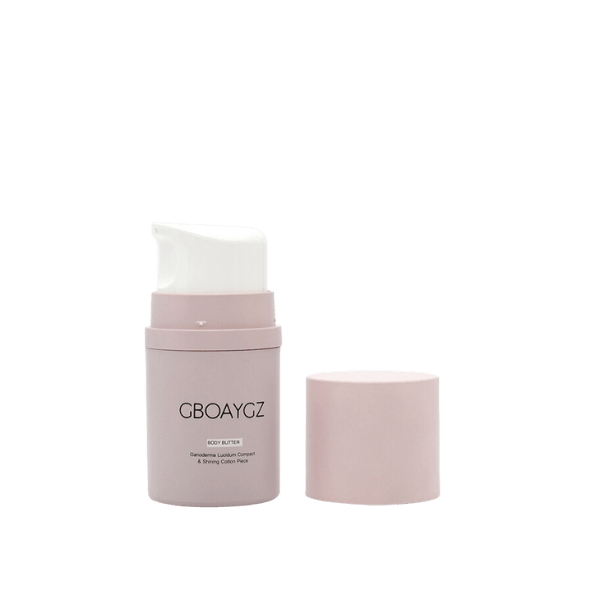 The image shows a Garrett Hewitt International 1.7oz AS Airless Bottle. The bottle is cylindrical with a clear body and a white pump top. The base of the bottle is also white, creating a clean and minimalist design. The airless pump mechanism is visible, suggesting it is designed to dispense the product smoothly and efficiently. The bottle appears to be empty and is shown against a plain white background.