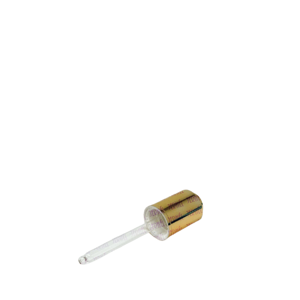 The image shows a Jerhel Plastics Inc. polypropylene (PP) dropper with a 20-410 neck finish. The dropper features a white ribbed cap for easy gripping and a clear, narrow nozzle designed for precise dispensing of liquids. The dropper is positioned vertically against a plain, light-colored background.