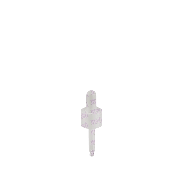 The image displays the Jerhel Plastics Inc. PP Dropper 20-410 JI-23781. The product consists of a white plastic dropper cap attached to a long, clear pipette. The dropper cap has a ribbed texture for easy grip and handling. The pipette is designed for precise dispensing of liquids and is transparent, allowing the user to see the contents being dispensed. The overall design is functional and utilitarian, suitable for various liquid dispensing needs.