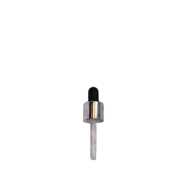 The image shows the Jerhel Plastics Inc. PP Dropper (13-415 JI-23717). This product features a clear, cylindrical dropper bottle with a white plastic dropper cap. The cap has a smooth finish and is designed to fit securely onto the bottle, ensuring precise dispensing of liquids. The overall design is sleek and functional, suitable for various applications requiring precise liquid measurement and dispensing.