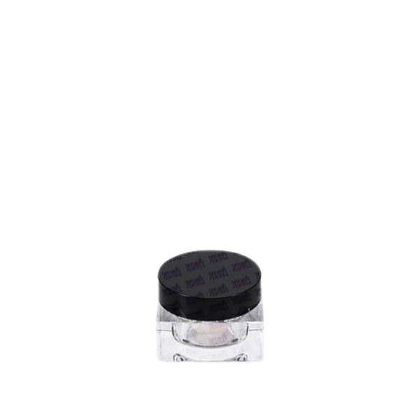 The image shows a clear plastic jar with a white screw-on lid. This product is named "Jerhel Plastics Inc. 1.7oz Jar (JI-626)." The jar is cylindrical with smooth, transparent sides and a flat base, suitable for storing small quantities of various substances. The white lid contrasts with the clear body, providing a clean and simple aesthetic.