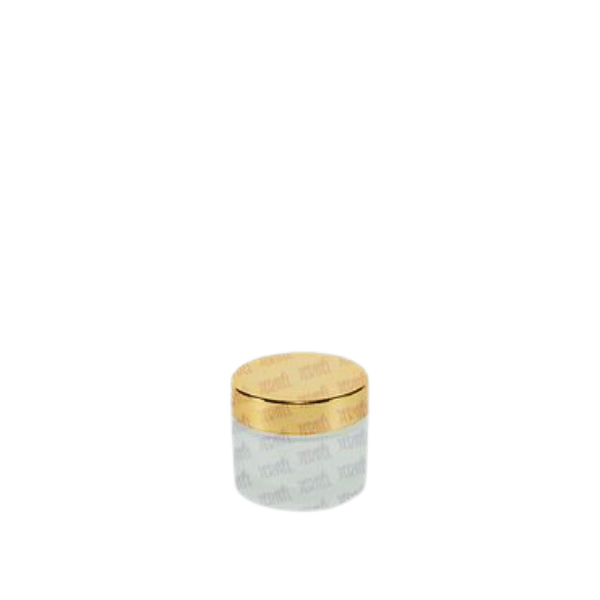 The image shows a clear glass jar with a capacity of 1.7 ounces, produced by Jerhel Plastics Inc. The jar has a cylindrical shape with smooth, transparent walls and a wide, round opening. The jar is empty and does not include a lid in the image. The base of the jar is flat, ensuring stability when placed on surfaces. This product is suitable for storing various small items or substances.