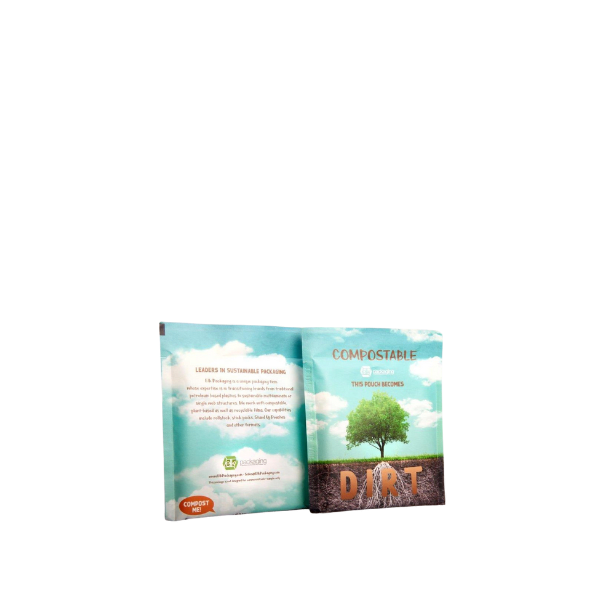 The image shows the ELK Packaging 2.0oz Flat Pouch. The pouch is rectangular in shape with a flat design and features a clean, minimalist look. It appears to be made of a natural-colored material. There are no visible logos or text on the pouch, making it a versatile packaging option.