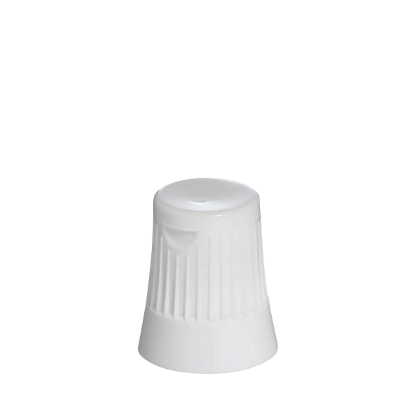 The image features a Menshen PP Flip Top Cap 28. It is a durable, rounded cap primarily made of polypropylene. The cap has a smooth, glossy surface and is designed for easy opening and closing with a flip-top mechanism. The flip-top lid is connected to the main body of the cap and has a small indentation for easy grip. The cap is typically used for sealing bottles and containers, ensuring the contents stay secure and accessible. The color of the cap is white, and it has a clean, minimalist design.