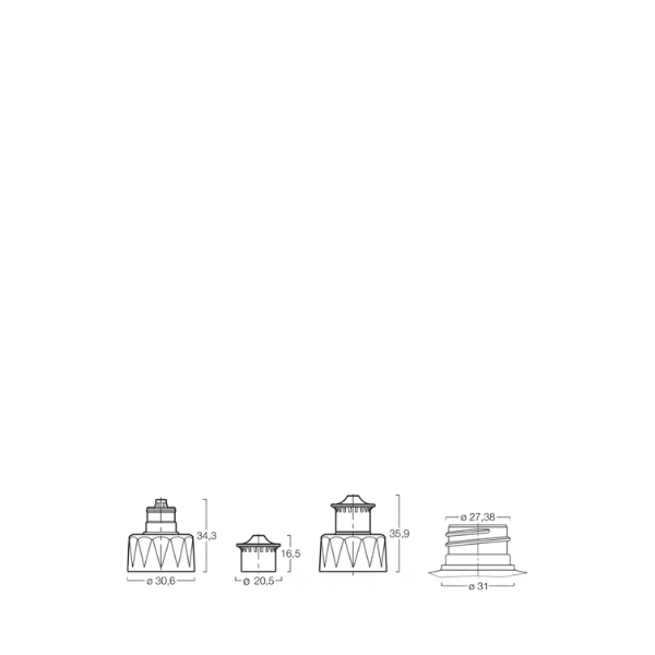 The image shows the MENSHEN PE Push-Pull Cap 28/410. The cap is cylindrical with a smooth white finish. It features a push-pull mechanism for easy opening and closing. The top part of the cap has a rounded dome shape that can be pulled up to open and pushed down to seal. The bottom part is threaded, designed to screw onto compatible containers. The overall design is simple and functional.