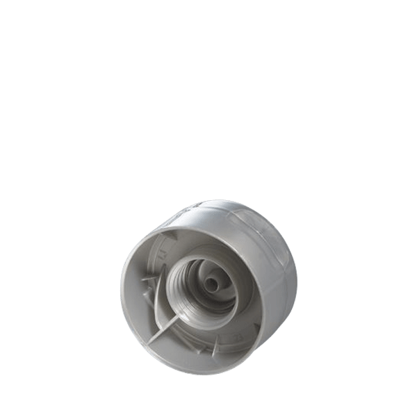 The image shows the MENSHEN PP Tube Cap M22 Tube Closures. It features a white plastic cap designed to fit on the end of a tube. The cap has a smooth, cylindrical shape with a slightly rounded top and a ridged outer edge for better grip. The overall design is simple and functional, intended to securely seal the contents of the tube.