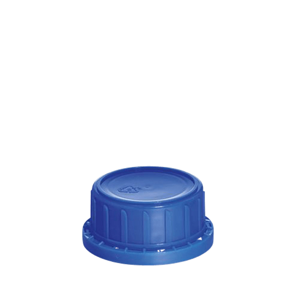 The image displays the Menshen PP Threaded Closure 45 Chemical Closure. It is a cylindrical, white plastic cap with thread patterns on the inside, allowing it to securely fasten onto compatible containers. The closure has a slightly domed top and a smooth exterior surface. The product is designed for use in sealing chemical containers.