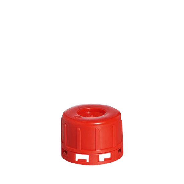 The image features a Menshen PP Threaded Closure 32 Chemical Closure. It is a cylindrical, white plastic cap designed for sealing containers. The closure has a ridged grip on the sides for easy handling and a smooth, flat top surface. The threaded interior is visible, indicating it screws onto compatible containers for a secure fit.