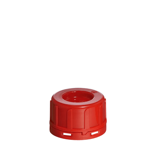 The image shows a Menshen PE Threaded Closure 45 Chemical Closure. It features a white, circular, plastic cap with a ribbed edge for grip and a smooth, slightly domed top. The closure has a threaded design, allowing it to be securely screwed onto compatible containers.