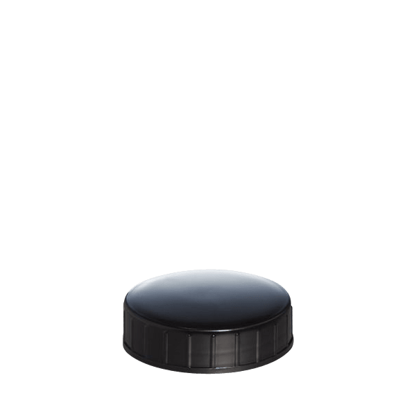 The image shows a Menshen PE Threaded Closure 50 Chemical Closure. It is a cylindrical, white plastic cap designed for sealing containers. The closure features a ridged, screw-on design for secure attachment and removal. The top of the cap appears flat and smooth, providing a clean and functional appearance.