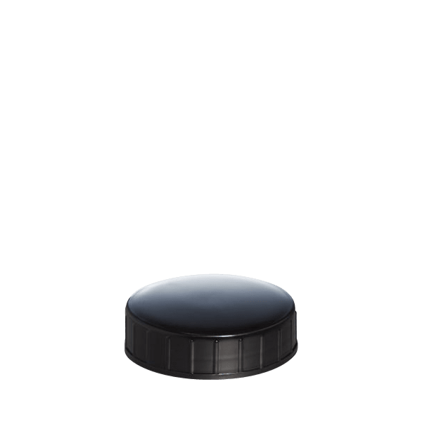 The image displays a Menshen PE Threaded Closure 40 Chemical Closure. The product is a circular, white plastic threaded cap designed for sealing chemical containers. The closure has a ridged surface around its circumference for better grip and secure fastening. The top of the cap is smooth and flat, ensuring a tight seal when screwed onto a compatible container. The overall design is functional and appears durable for chemical containment purposes.