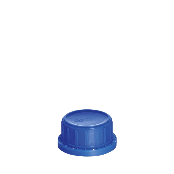 The image shows a Menshen PP Threaded Closure 45 Chemical Closure. The closure is white with a ribbed exterior for better grip. The top has a smooth, flat surface, and the threading on the interior is visible at the bottom, indicating it is designed to screw onto a compatible container. The overall design appears robust and functional, suitable for securing chemical products.