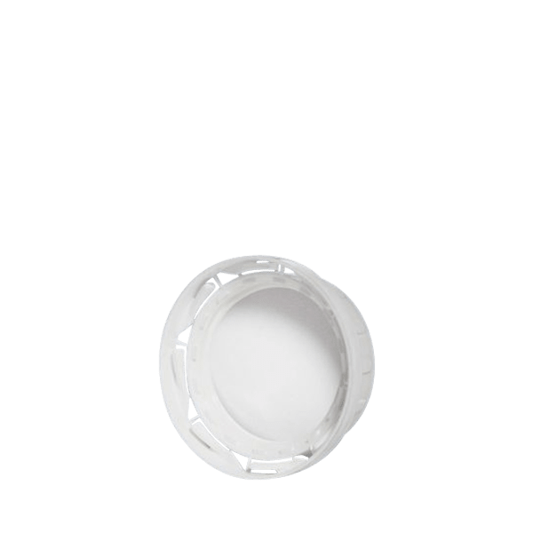 The image shows a Menshen PP Threaded Closure 32, also known as a chemical closure. The closure is designed in a cylindrical shape with a threaded exterior for secure attachment. It appears to be made of durable plastic material and is primarily used for sealing containers that hold chemicals. The closure is depicted in a neutral color, likely white or a light shade, and has a smooth surface with visible threading for screwing onto compatible containers.