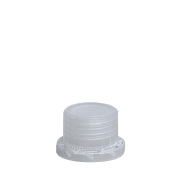 The image shows a MENSHEN PP Threaded Closure 28 Chemical Closure. The closure is made of plastic and features a ribbed exterior for easy gripping. It has a threaded design, allowing it to securely attach to compatible containers. The closure is cylindrical in shape and appears to be a solid, uniform color.