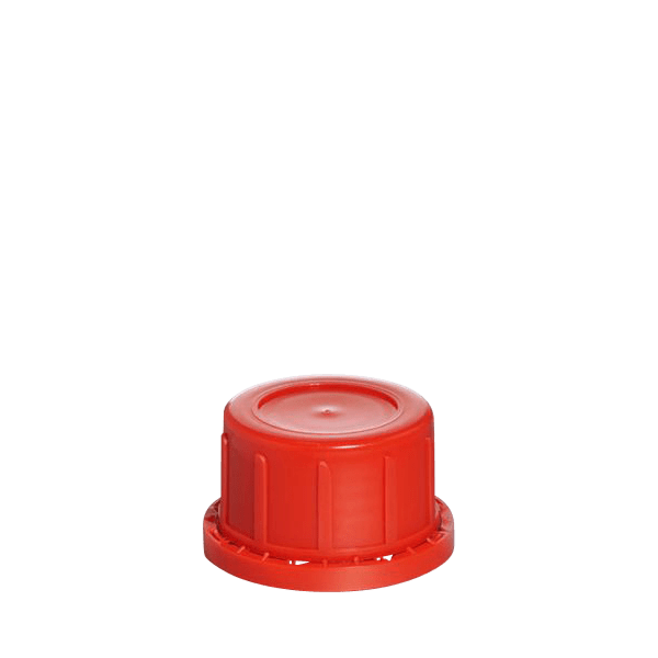 The image shows a Menshen PP Threaded Closure 45 Chemical Closure. It is a white, circular, plastic cap designed for sealing chemical containers. The closure features a threaded design on its lower half, which allows it to be screwed securely onto the container. The top surface of the cap is flat with no visible markings or designs. The overall appearance is that of a sturdy and functional closure suitable for industrial or commercial use.