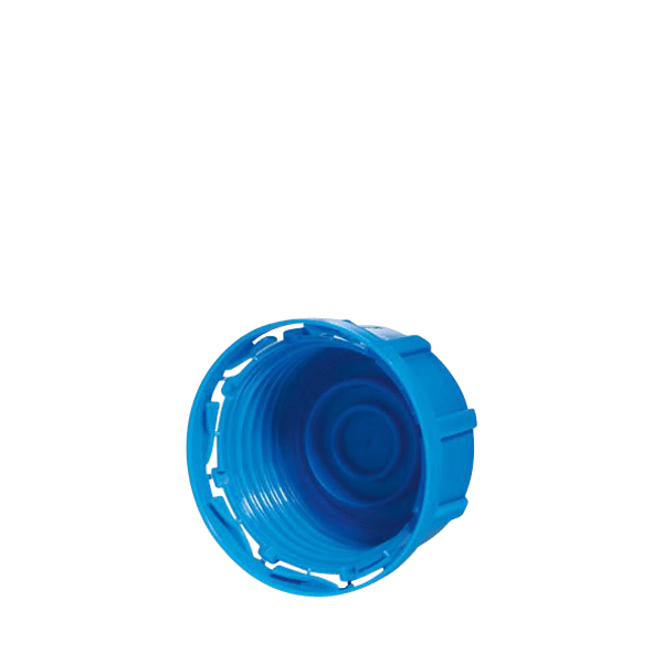 The image shows the MENSHEN PP Threaded Closure 45 Chemical Closure. The product is a circular, plastic cap with a threaded design, intended for securely sealing chemical containers. The closure is predominantly white with a smooth surface, featuring ridges around the perimeter to facilitate easy gripping and twisting. The top of the cap is flat and appears solid, ensuring a tight seal when screwed onto a compatible container.