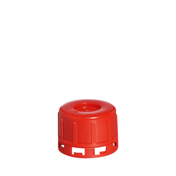 The image shows the Menshen PP Threaded Closure 32. It is a white, cylindrical plastic cap featuring threading on the inside, designed to securely seal chemical containers. The smooth exterior surface is unmarked with any logos or text and has a slightly domed top.
