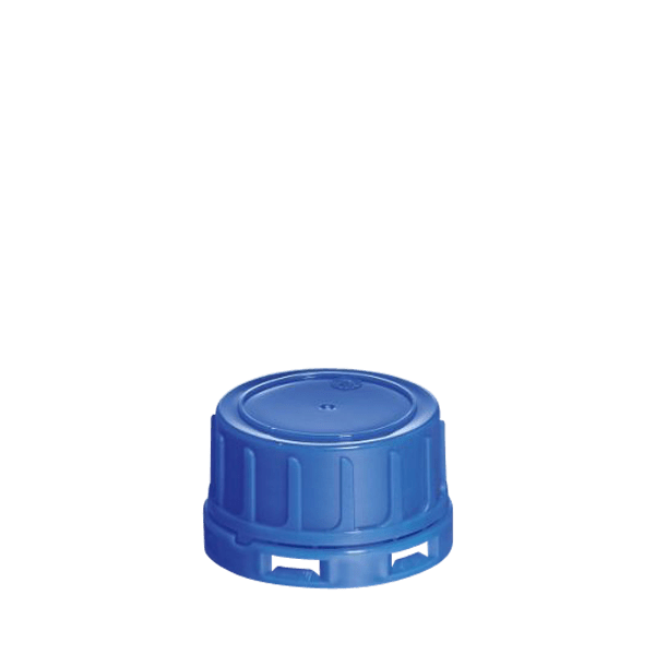 The image shows the Menshen PP Threaded Closure 40 Chemical Closure. This product features a white, circular, screw-on cap with a flat top and ridged sides for easy gripping. The closure appears to be made of polypropylene material and is designed to securely seal containers holding chemical substances.
