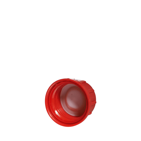 The image shows a MENSHEN PP Threaded Closure 45 Chemical Closure. The closure is cylindrical and features a threaded design for secure sealing. It is primarily white and has a smooth, slightly domed top surface with a subtle ridge near the base to facilitate opening and closing. This closure is intended for use with chemical containers.