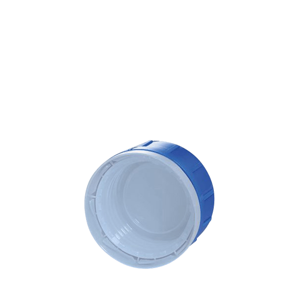 The image shows the MENSHEN PP Threaded Closure 45 Chemical Closure. It features a circular, screw-on cap made from polypropylene, designed for secure sealing of chemical containers. The cap is a solid, uniform color with small ridges around its edge for better grip. The top surface is smooth and flat, with no visible logos or markings.