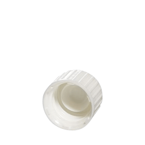 The image shows the MENSHEN PE Threaded Closure 13 Screw Closure. It is a small, cylindrical, blue plastic cap designed for sealing containers. The closure features a threaded design, allowing it to be securely screwed onto a compatible container. The surface appears smooth, and the design is simple and functional.