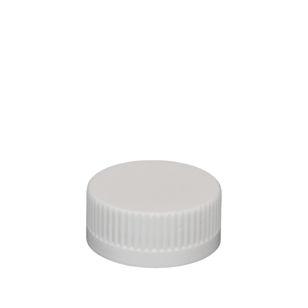 The image shows a white, circular, polypropylene (PP) threaded closure with the product name "MRP Solutions PP Threaded Closure 33-400 (SH033)." The closure has a smooth, flat top and ridged sides for better grip, designed to fit a container with a 33-400 neck finish. The closure appears to be made of durable plastic and is intended for use in sealing bottles or jars securely.
