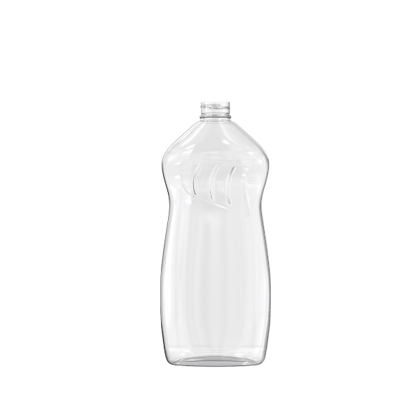 The image shows a clear, cylindrical bottle with a blue cap. The bottle has a smooth surface and a slight taper towards the neck. The product name is Resilux 25.0oz PET Bottle A250E1V.